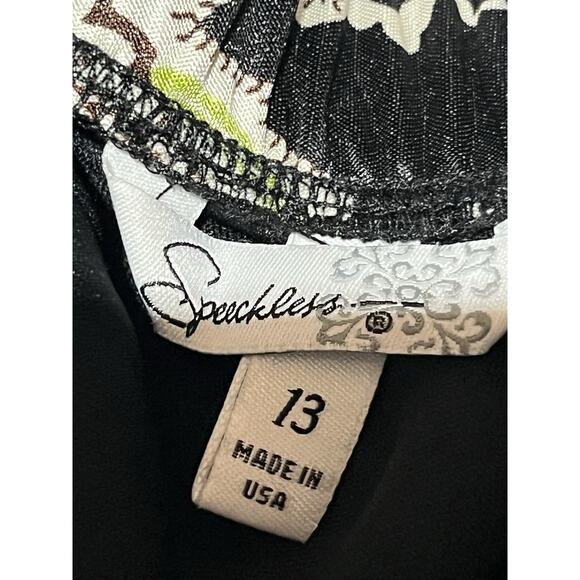 Speechless Strapless Satin Mini Dress 13 Black Empire Pleated Bow Back Fairy Y2K - Picture 7 of 9